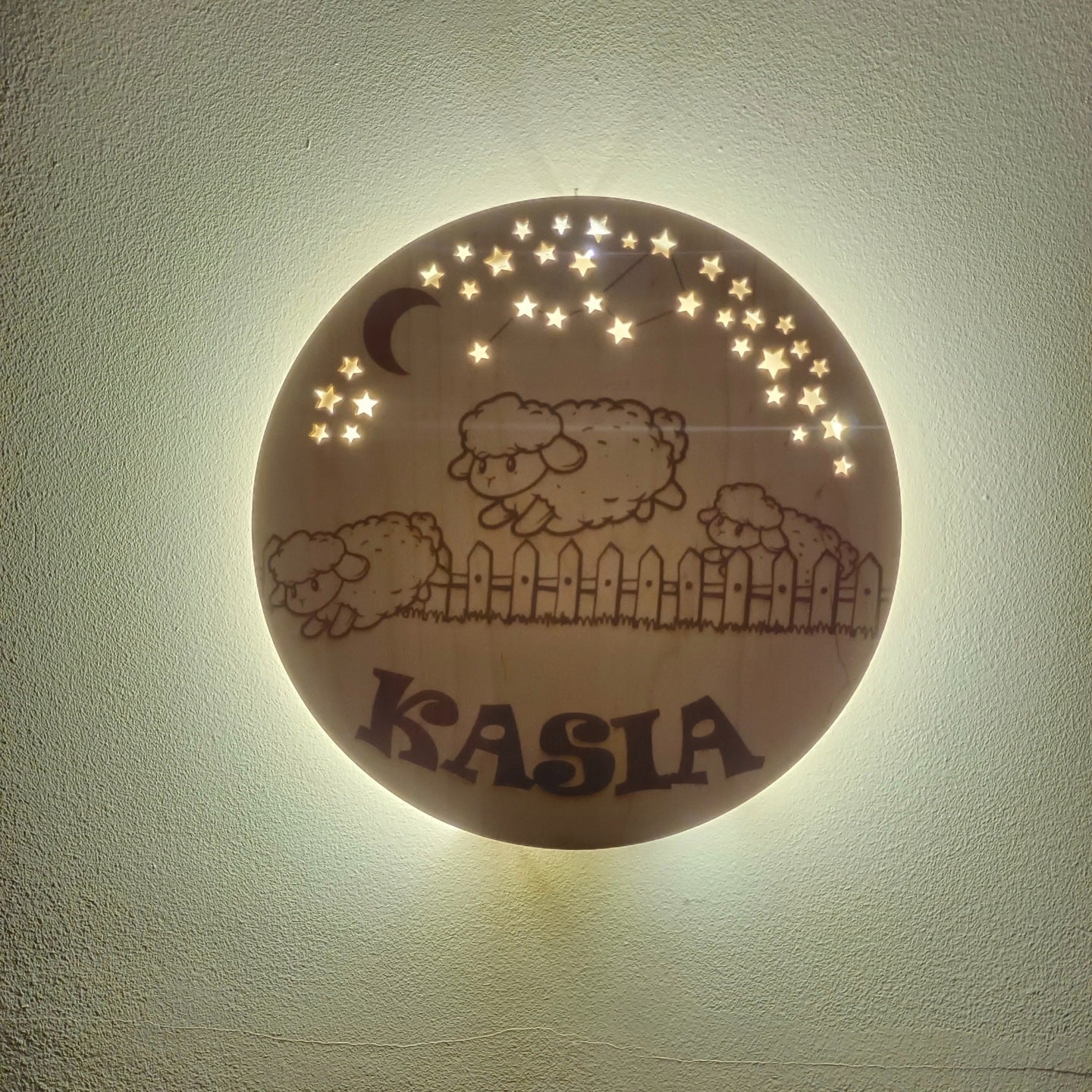 Lampka nocna dla niemowląt + Własny napis