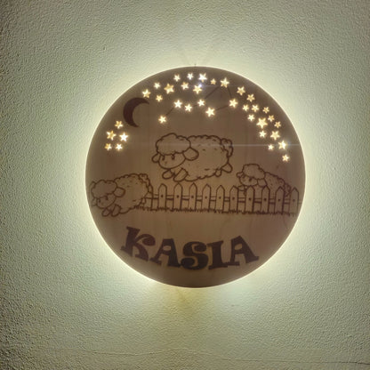 Lampka nocna dla niemowląt + Własny napis